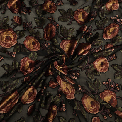 Floral Style Brasso Velvet Fabric
