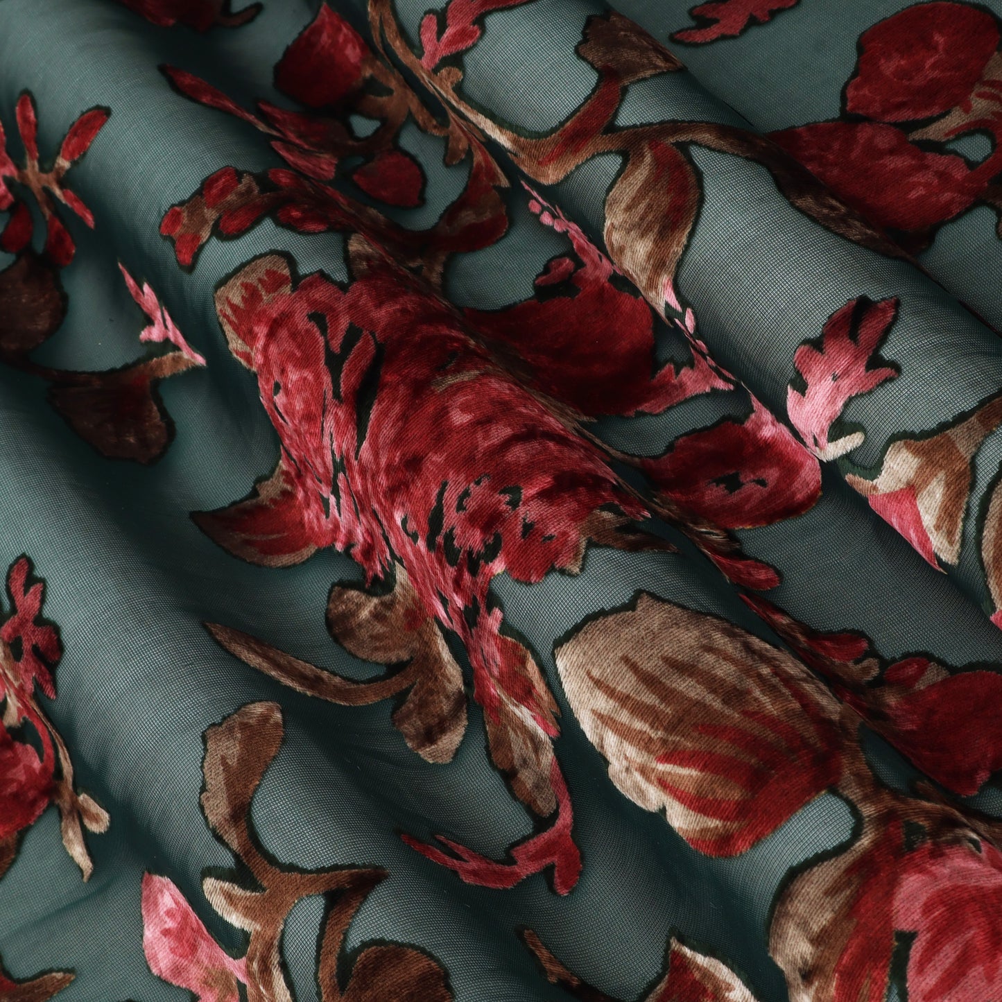 Floral Design Brasso Velvet Fabric