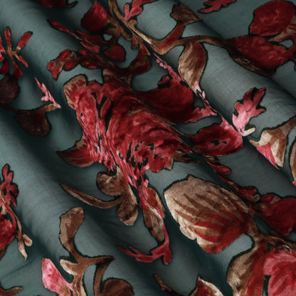 Floral Design Brasso Velvet Fabric