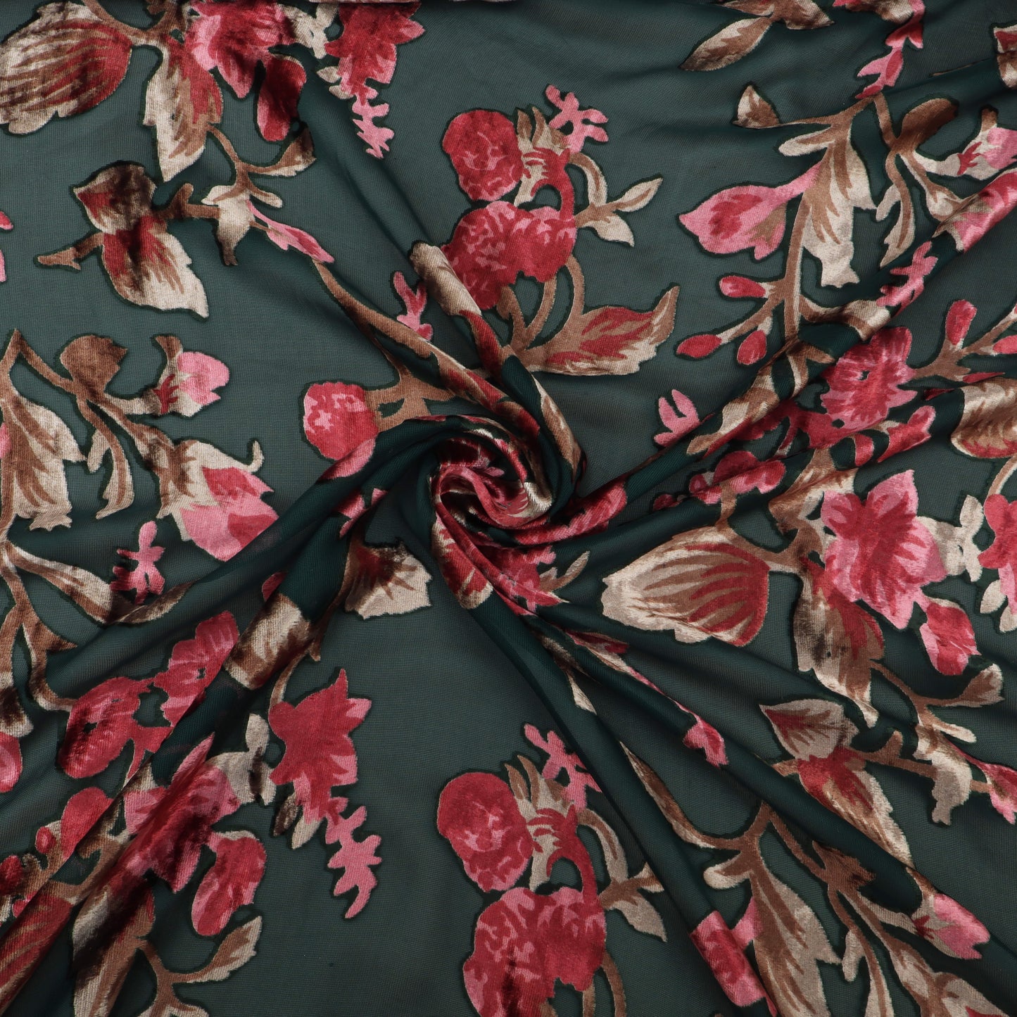 Floral Design Brasso Velvet Fabric