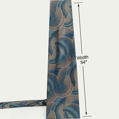 Blue, Gold And Maroon Color Brasso Velvet Fabric