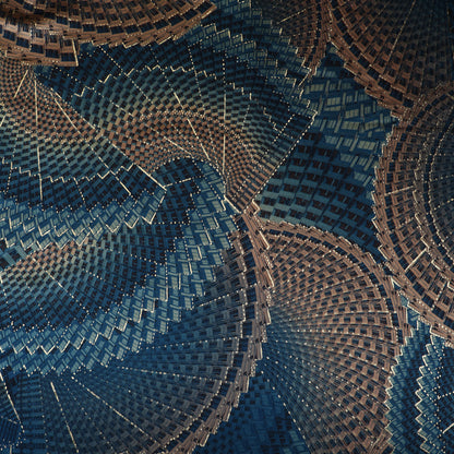 Blue, Gold And Maroon Color Brasso Velvet Fabric