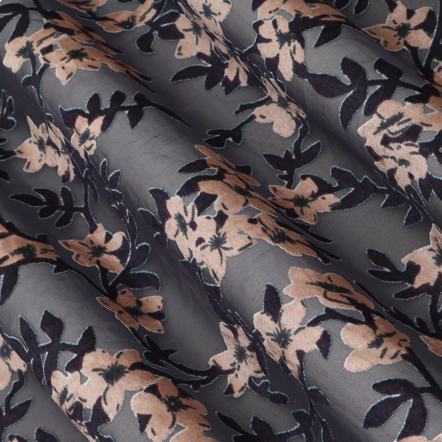 Gray Color Brasso Velvet  Fabric