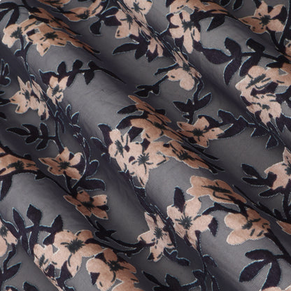 Gray Color Brasso Velvet  Fabric