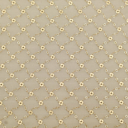 White Color Sequins Georgette Embroidery Fabric
