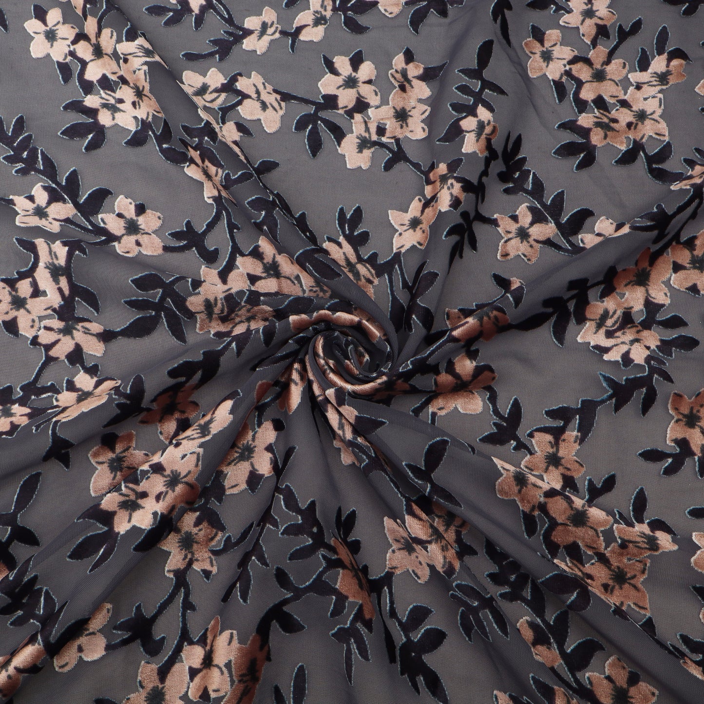 Gray Color Brasso Velvet  Fabric