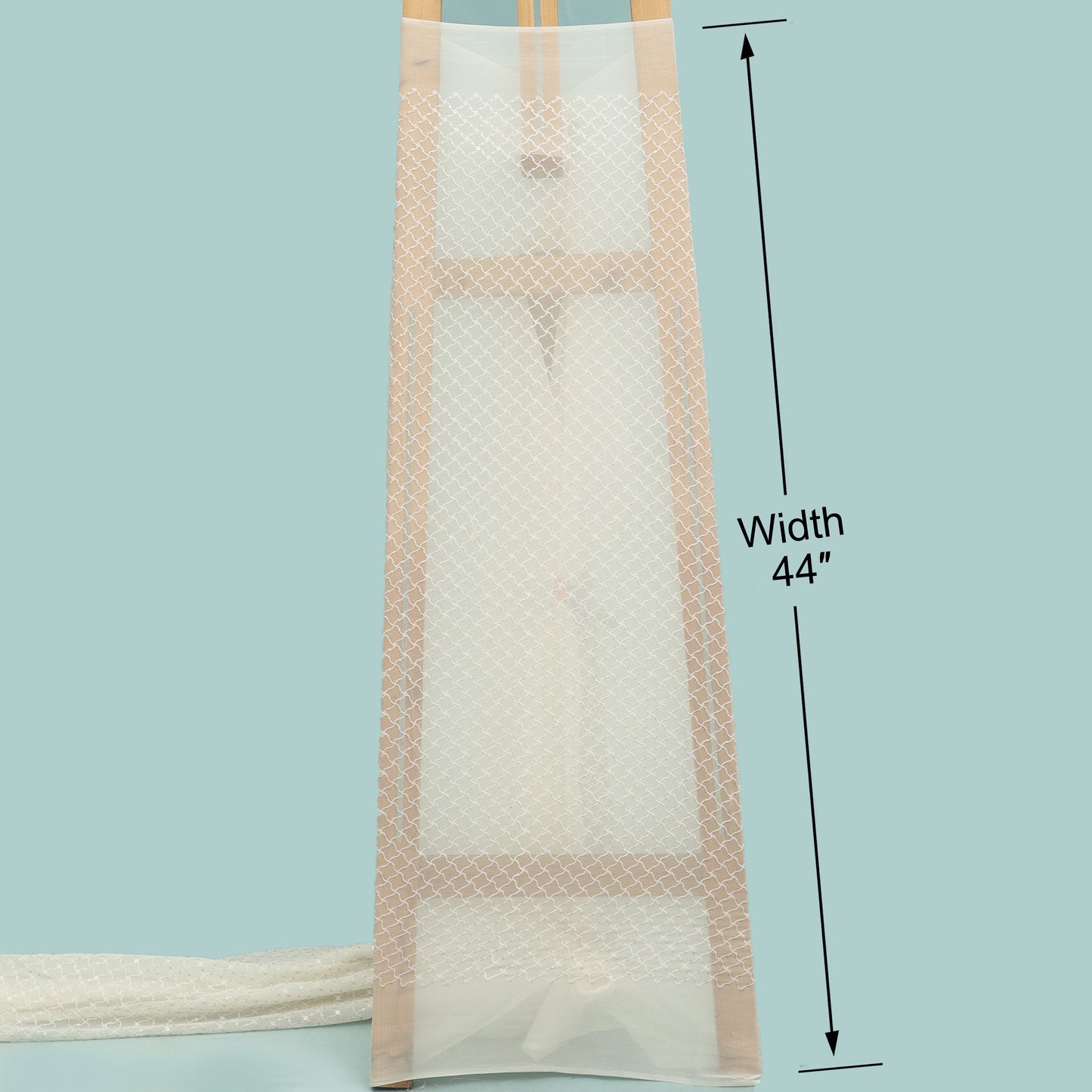 White Color Sequins Georgette Embroidery Fabric