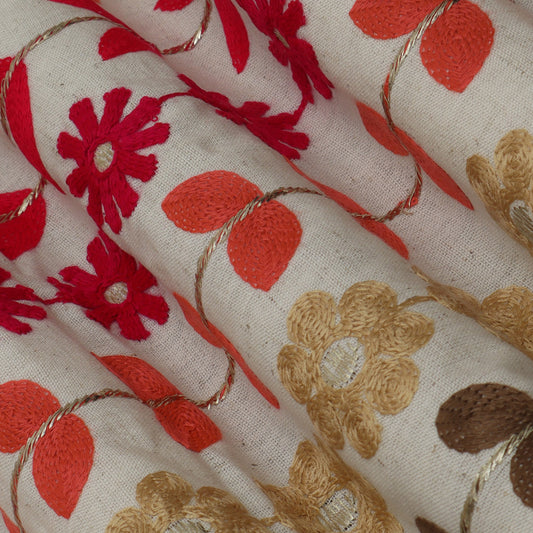 Colored Linen Embroidery Fabric