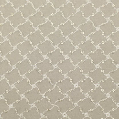 White Color Sequins Georgette Embroidery Fabric