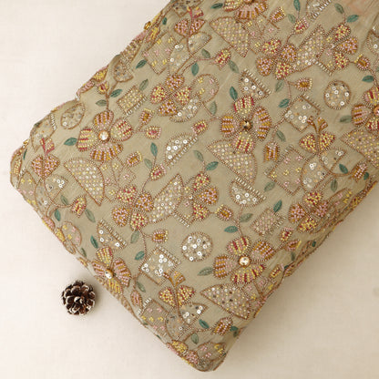 Floral Sequins Tissue Embroidery Fabric