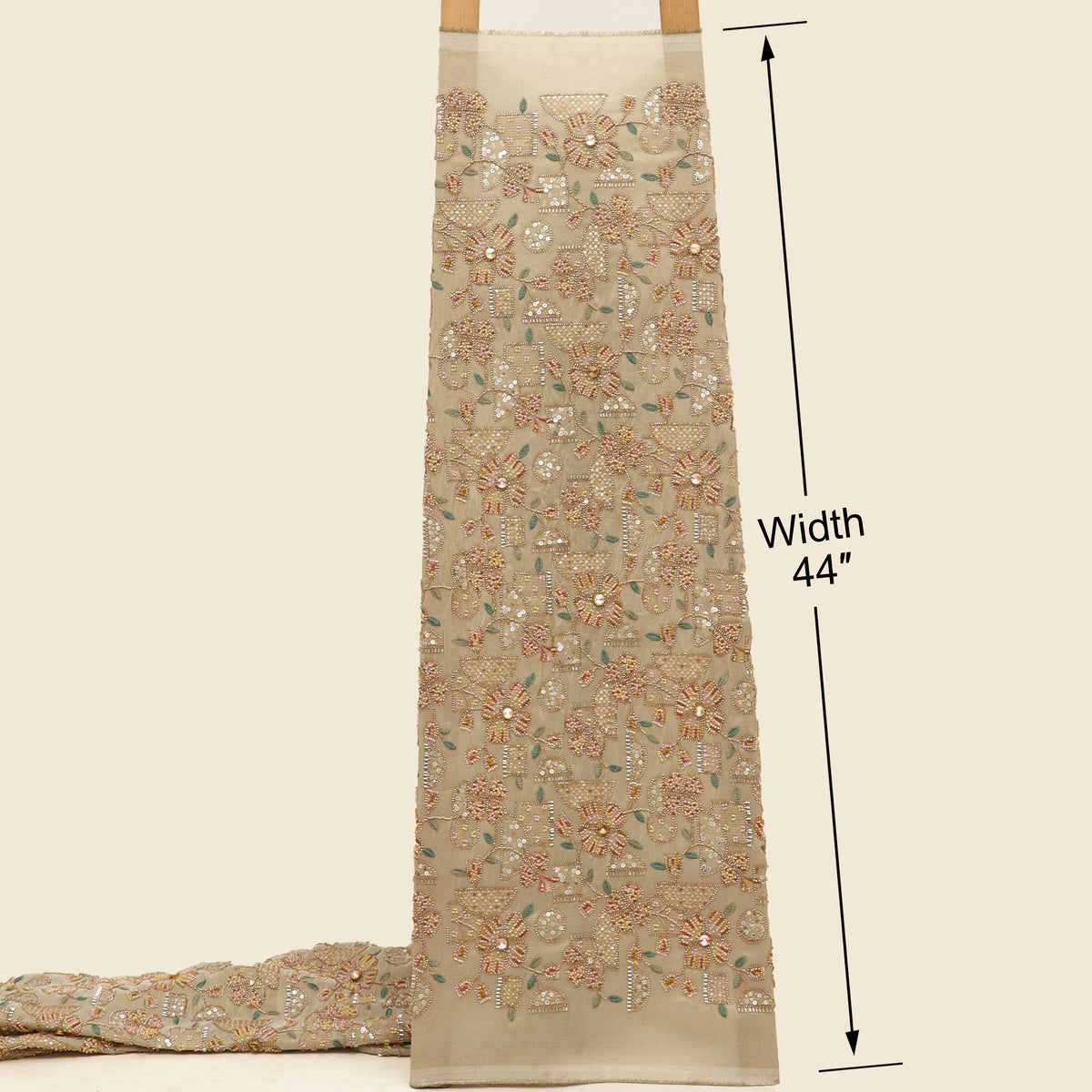 Floral Sequins Tissue Embroidery Fabric