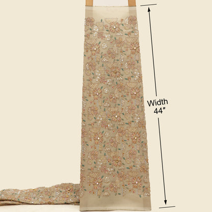 Floral Sequins Tissue Embroidery Fabric