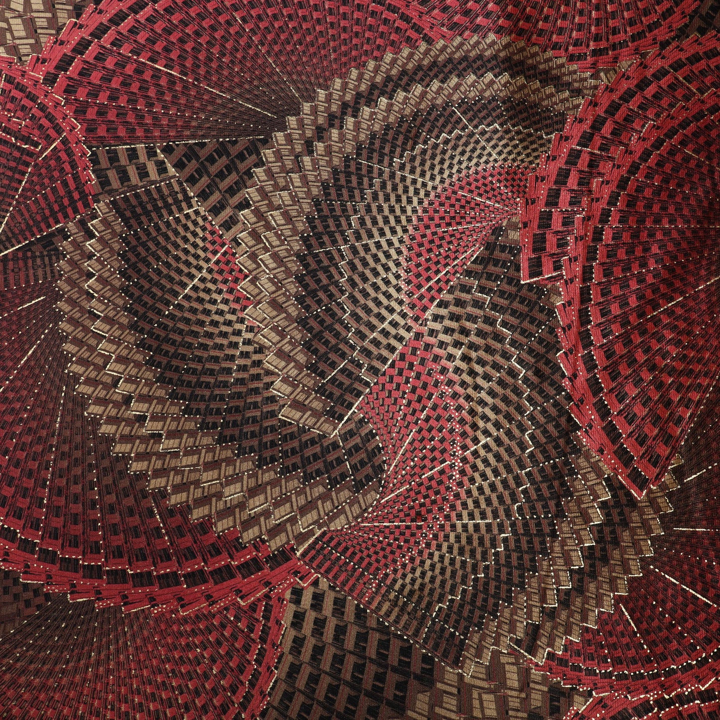 Blue, Gold And Maroon Color Brasso Velvet Fabric