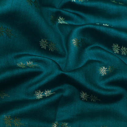 Rama Green Color Munga Brocade Fabric