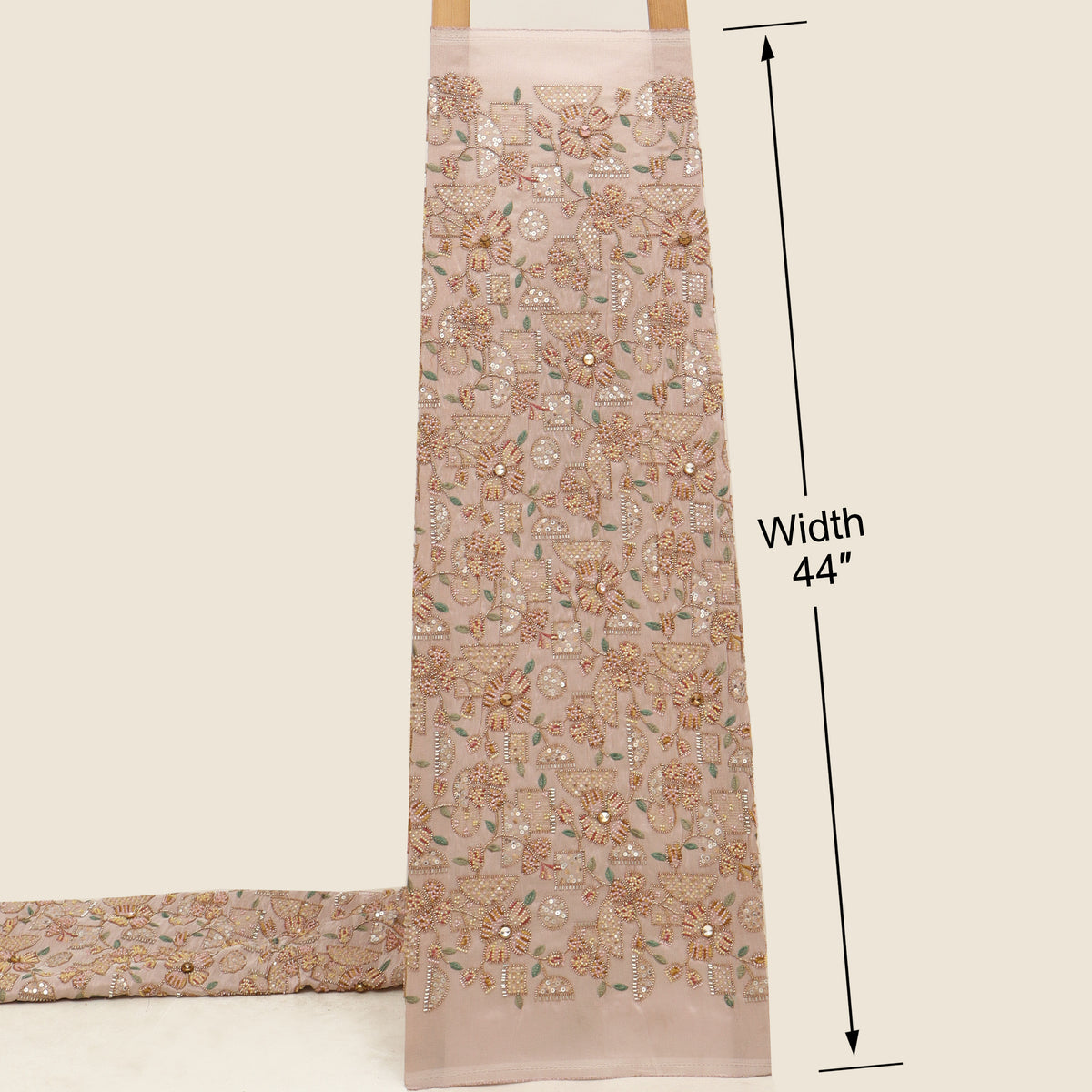 Floral Sequins Tissue Embroidery Fabric