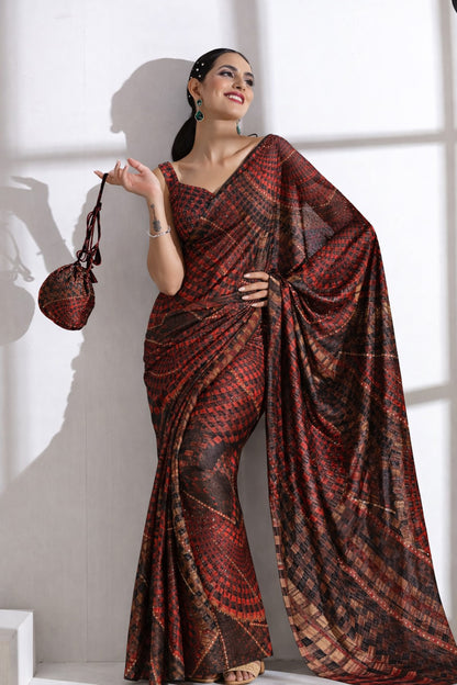 Blue, Gold And Maroon Color Brasso Velvet Fabric