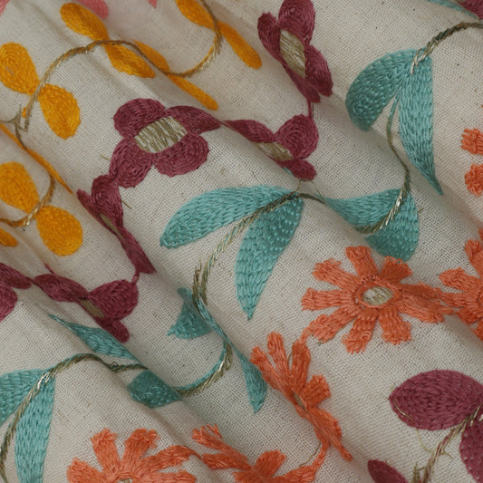 Colored Linen Embroidery Fabric
