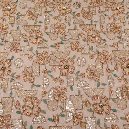 Floral Sequins Tissue Embroidery Fabric