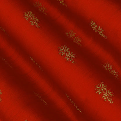 Red Color Munga Brocade Fabric