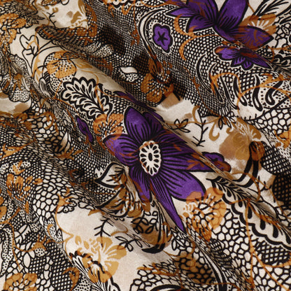 Floral Printed Brasso Velvet Fabric
