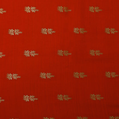 Red Color Munga Brocade Fabric