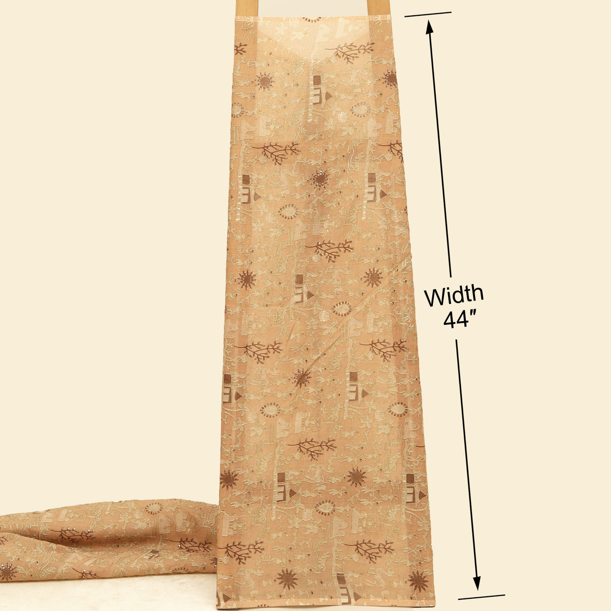 Linen Tissue Postion Print Embroidery Fabric