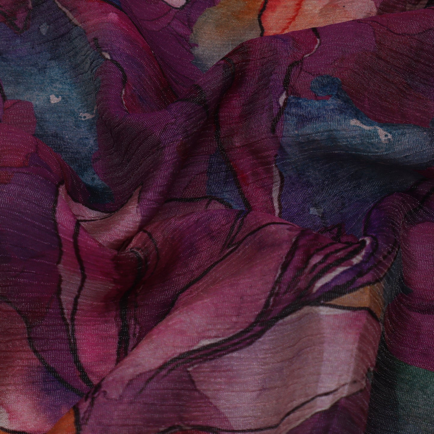 Multi-Color Chinon Crush Print Fabric