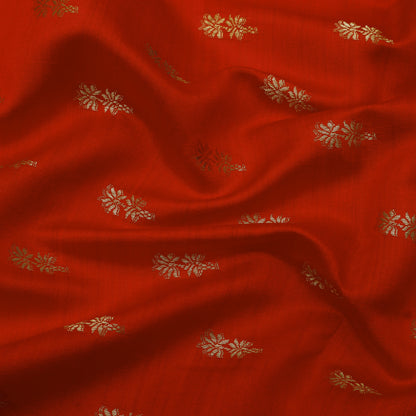 Red Color Munga Brocade Fabric