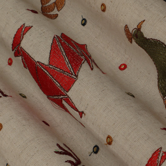 Colored Linen Embroidery Fabric