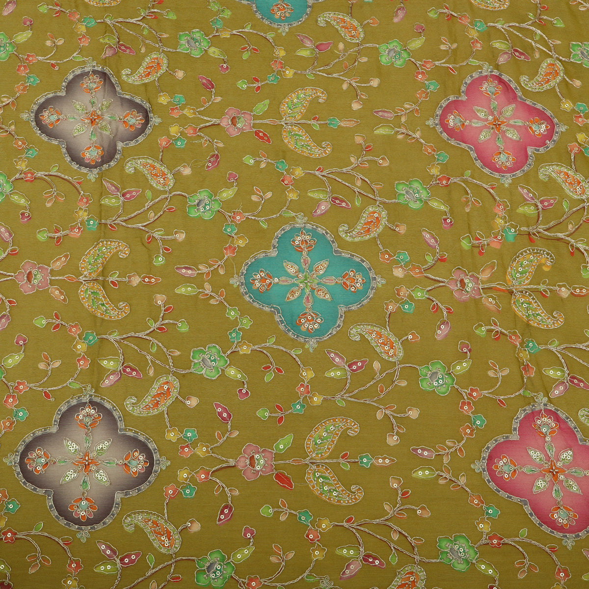 Burberry Postion Print Embroidery Fabric