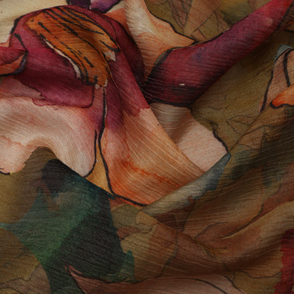 Multi-Color Chinon Crush Print Fabric