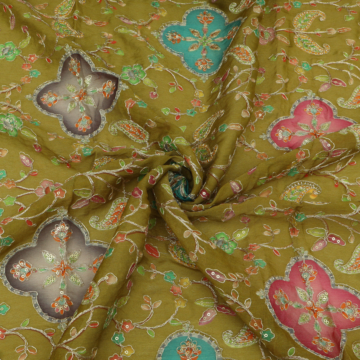 Burberry Postion Print Embroidery Fabric