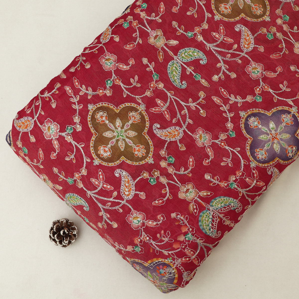 Burberry Postion Print Embroidery Fabric