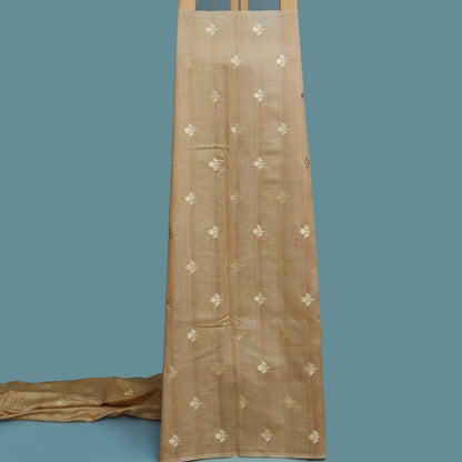 Beige Color Munga Brocade Fabric