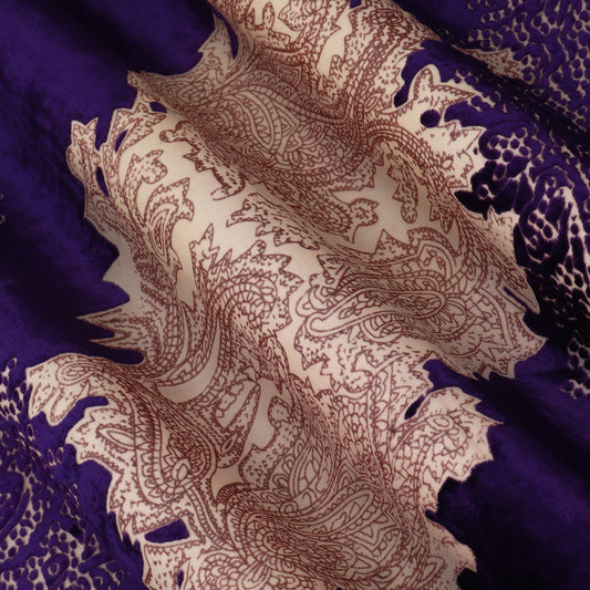 Brasso Velvet Fabric Dark Blue And Dark Purple