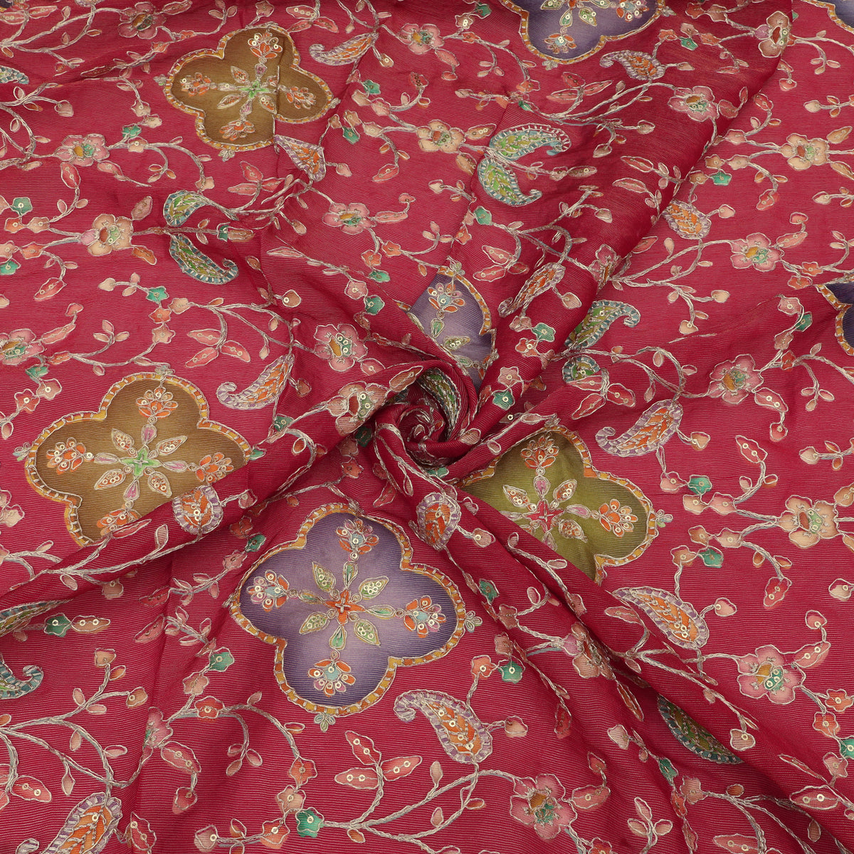 Burberry Postion Print Embroidery Fabric