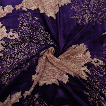 Brasso Velvet Fabric Dark Blue And Dark Purple