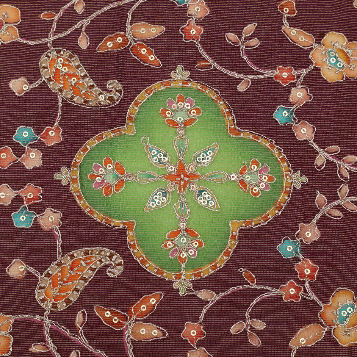 Burberry Postion Print Embroidery Fabric