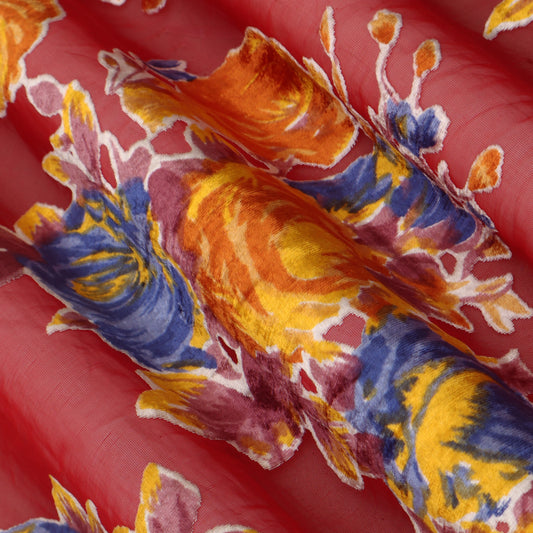 Red Brasso Velvet Fabric