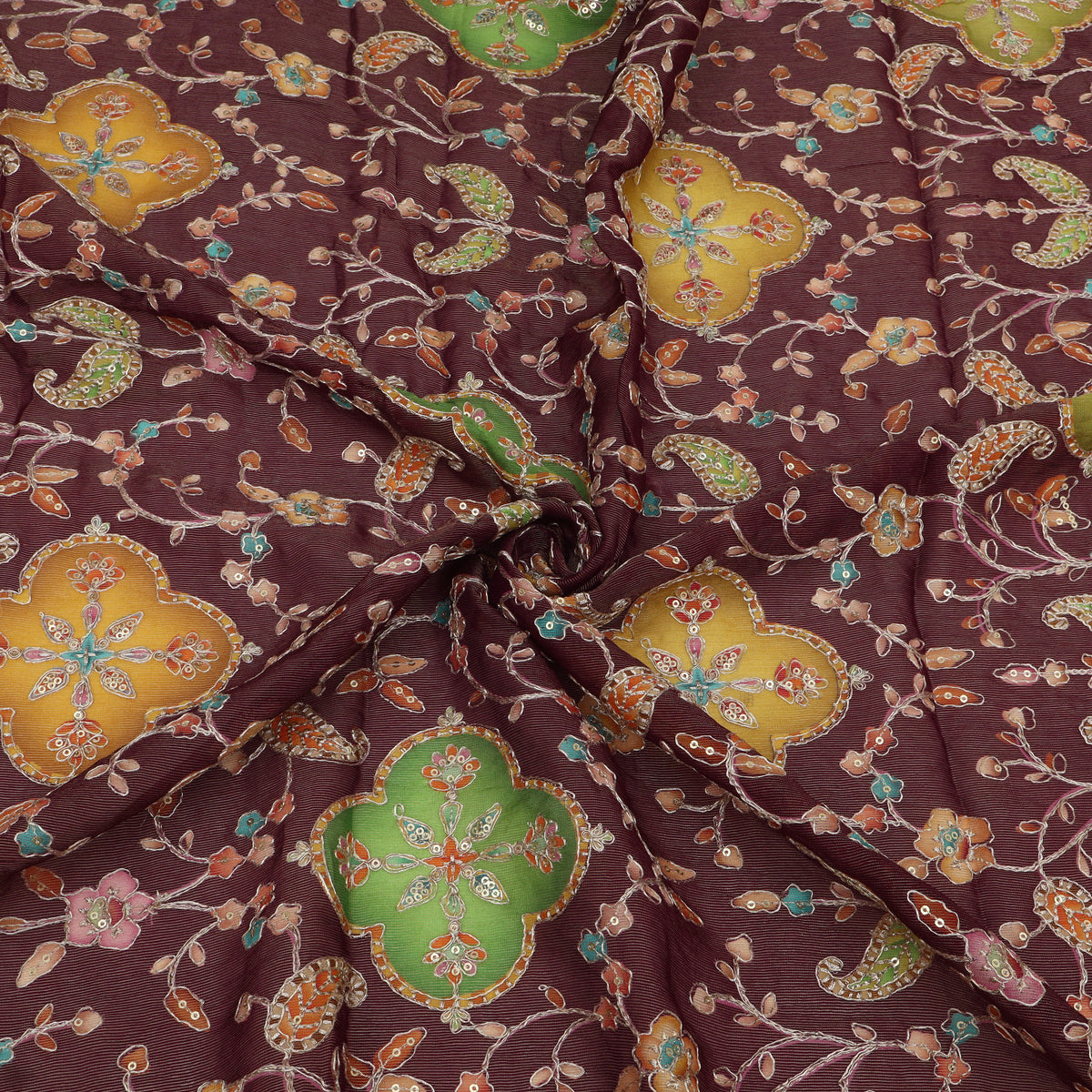 Burberry Postion Print Embroidery Fabric