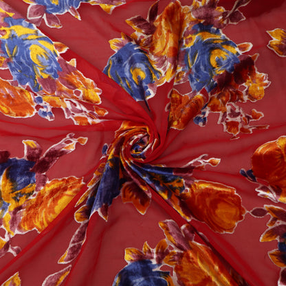 Red Brasso Velvet Fabric