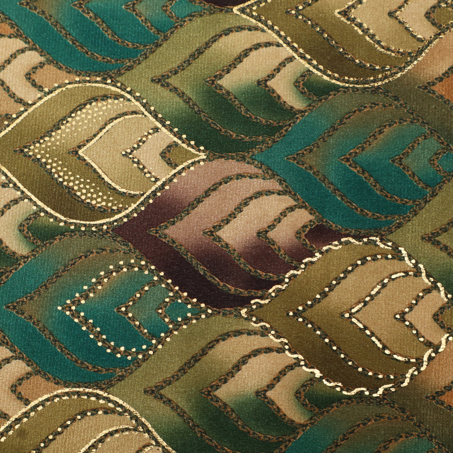 Leaves Design Brasso Velvet Fabric