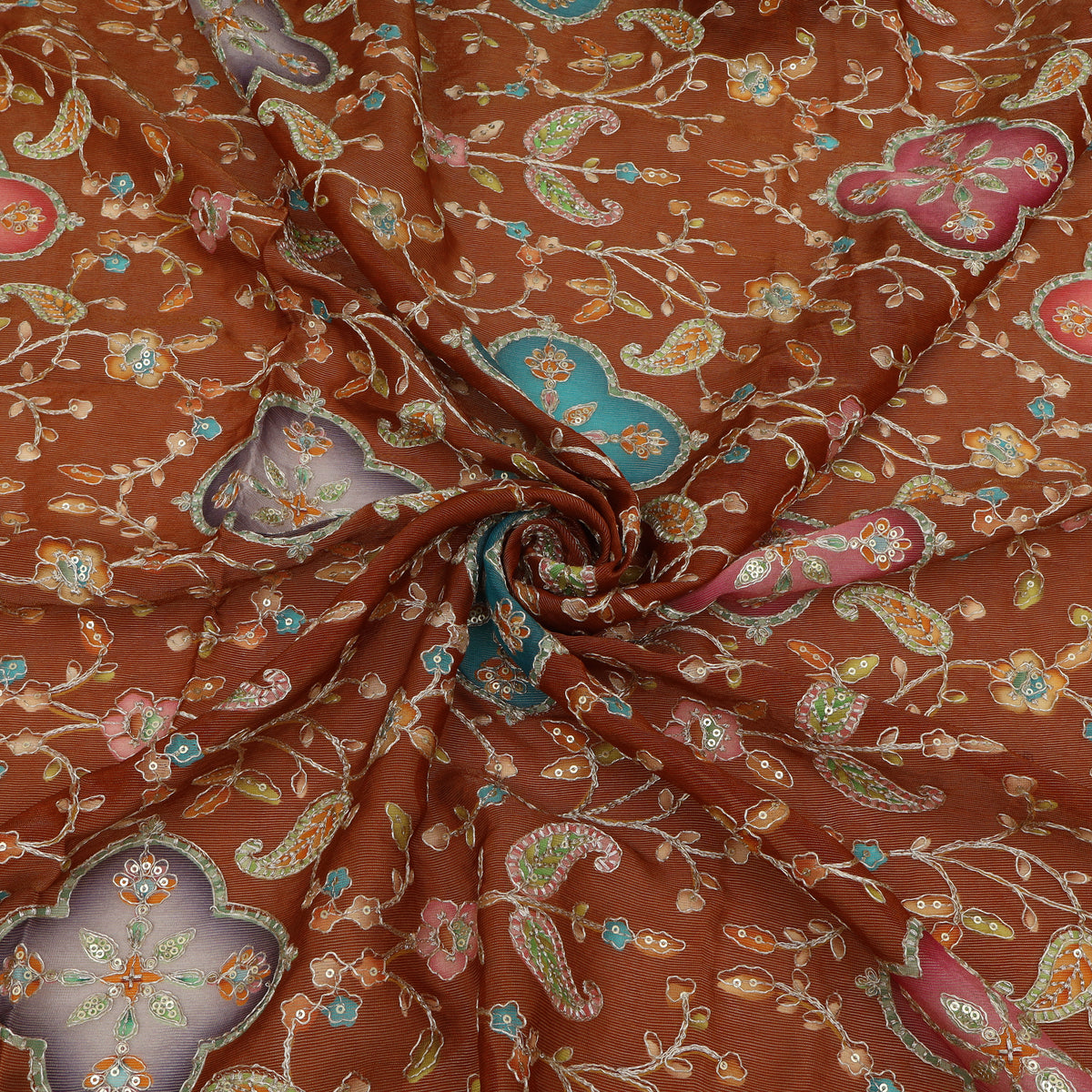 Burberry Postion Print Embroidery Fabric