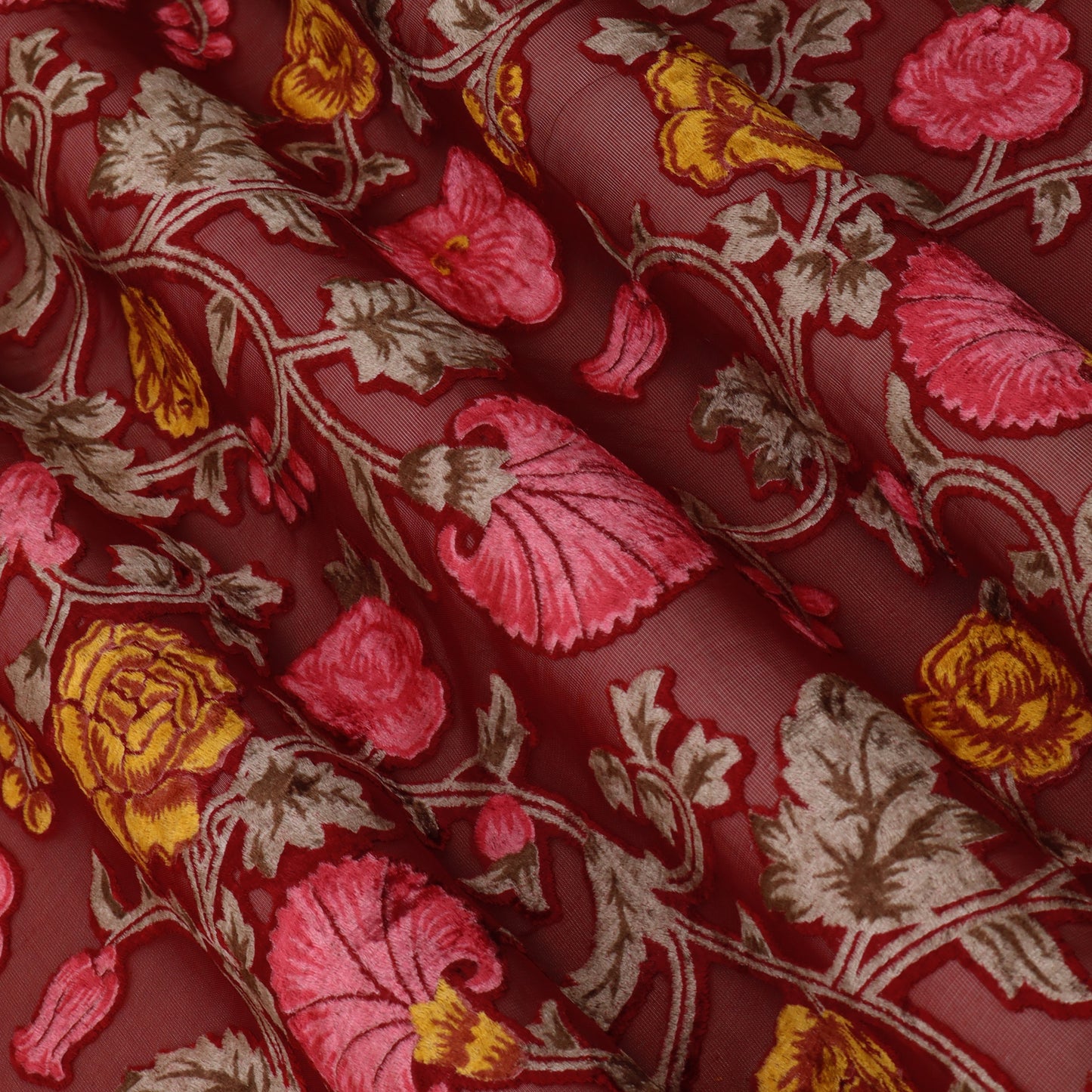 Floral Design Brasso Velvet Fabric