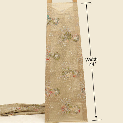Floral Sequins Tissue Embroidery Fabric