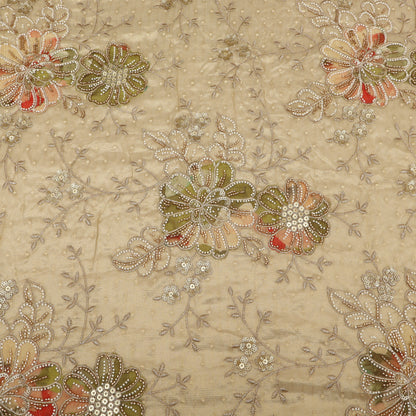 Floral Sequins Tissue Embroidery Fabric