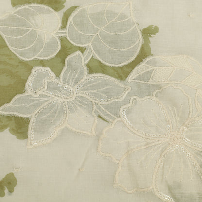 Mul Cotton Print Embroidery Fabric