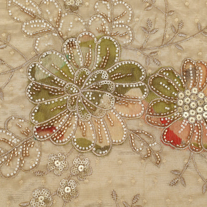 Floral Sequins Tissue Embroidery Fabric