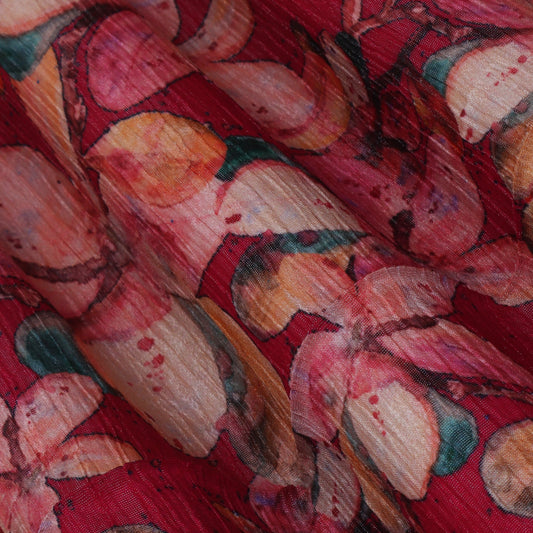 Multi-Color Chinon Crush Print Fabric