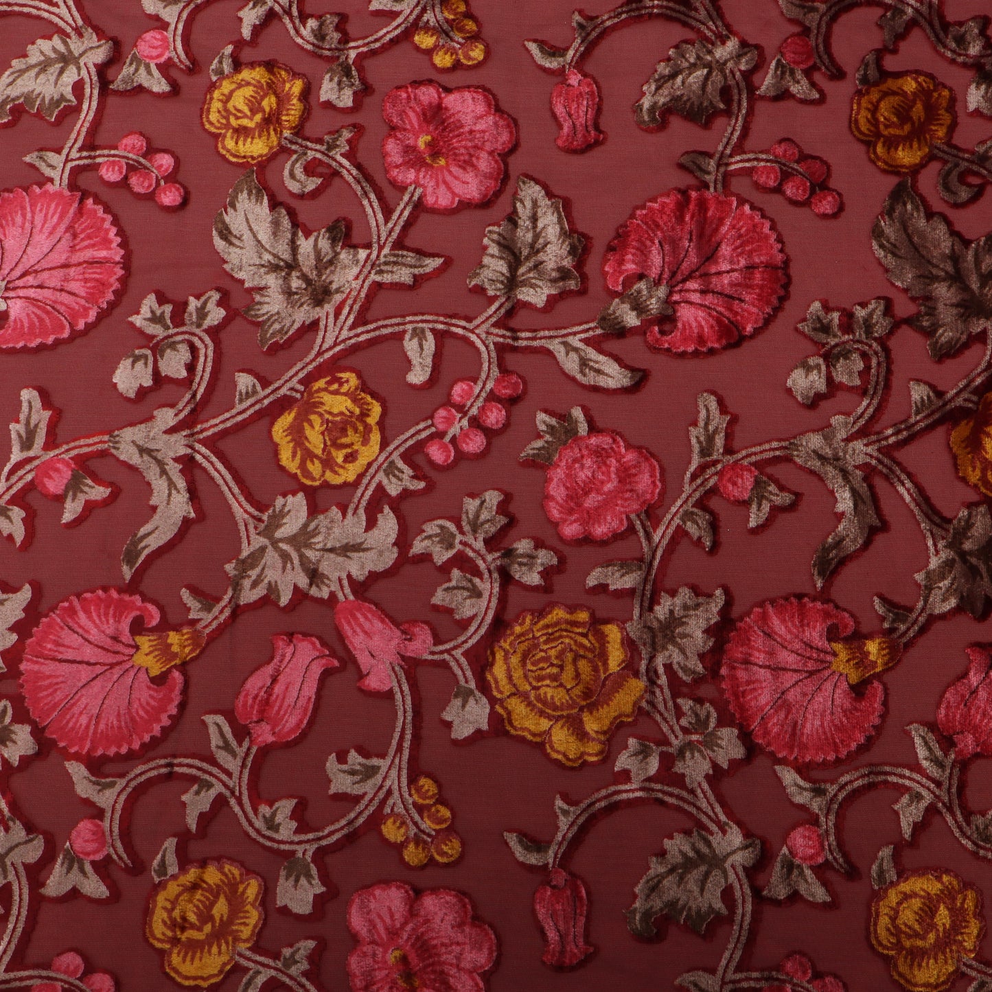 Floral Design Brasso Velvet Fabric